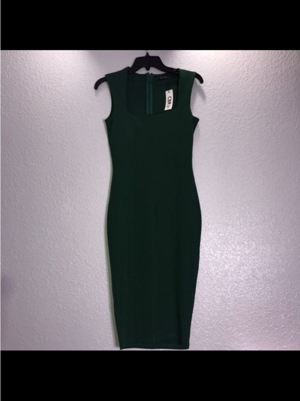 CBR Sleeveless Dark Green Midi Sheath Dress